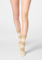 Short Socks Velvet Tweed - Wool White - Wool | Oroblù