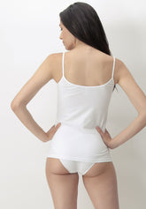 Canotta con Spallino Sottile Senza Cuciture Dolcevita - Bianco - White | Oroblù