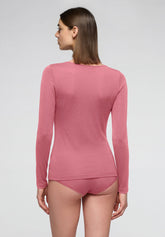 Pull--a-manches-longues-en-cachemire-Micromodal-et-Perfect - Peony - Peony 12 | Oroblù