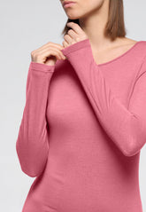 Pull--a-manches-longues-en-cachemire-Micromodal-et-Perfect - Peony - Peony 12 | Oroblù