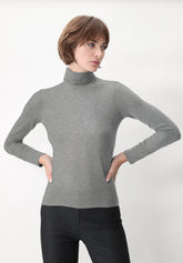 Maglia Dolcevita Manica Lunga in Micromodal e Cashmere Perfect Cashmere - Grigio Melange - Grey melange | Oroblù