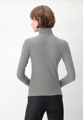 Maglia Dolcevita Manica Lunga in Micromodal e Cashmere Perfect Cashmere - Grigio Melange - Grey melange | Oroblù