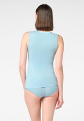 Top Spalla Larga in Cotone e Modal Perfect Line Cotton - Azzurro Cielo 8 - Sky 8 | Oroblù