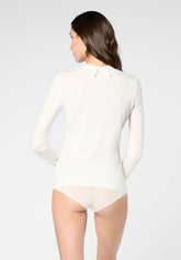Maglia con Colletto Manica Lunga in Modal Elasticizzato Perfect Line Modal - Avorio - Ivory | Oroblù