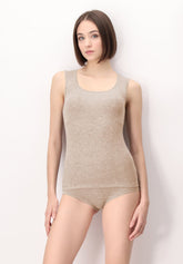Top Spalla Larga in Micromodal e Cashmere Perfect Line Cashmere - Beige - Beige | Oroblù