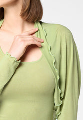 Cache Coeur in Micromodal e Cashmere Perfect Line Cashmere - Pistacchio 1 - Pistacchio 1 | Oroblù