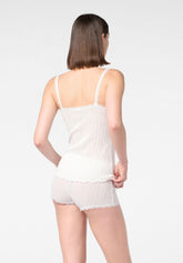 Canotta Spallina Sottile in Filo di Scozia Luxe - Bianco - White | Oroblù