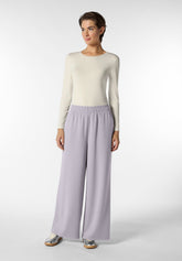 Pantalone Ampio in Tessuto Tecnico Viscosa Boarding Pass - Grigio - Moon | Oroblù