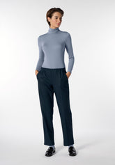 Leggings in Flanella Elasticizzata - Blu a Righe - Blue stripes | Oroblù