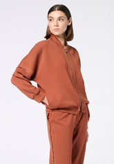 Felpa con Zip in Tessuto Tecnico Modal Boarding Pass - Terracotta - Terracotta | Oroblù