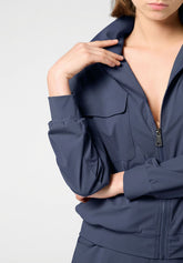 Giacca Manica Lunga in Tessuto Tecnico Leggero ed Elasticizzato New Travel - Blu - Blue | Oroblù