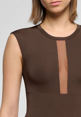Body Smanicato in Microfibra Elasticizzata Skinwear - Marrone Scuro - Dark brown | Oroblù