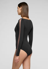 Body Maniche Lunghe Microfibra Elasticizzata Skinwear - Nero - Black | Oroblù