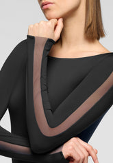 Body Maniche Lunghe Microfibra Elasticizzata Skinwear - Nero - Black | Oroblù