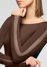 Body Maniche Lunghe Microfibra Elasticizzata Skinwear - Marrone Scuro - Dark brown | Oroblù