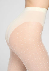 Collant Velato effetto Tulle con Micro Pois Plumetis 30 - Bianco Lana - Wool | Oroblù