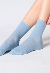 Calzino in Cotone Bio Ankle - Azzurro Cielo 1 - Sky 1 | Oroblù