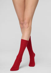 Calzino in Lana e Cashmere Gwen - Rosso Intenso - Deep red | Oroblù
