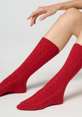 Calzino in Lana e Cashmere Gwen - Rosso Intenso - Deep red | Oroblù
