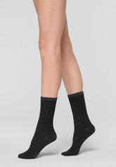 Calzino in Lana e Cotone Jasmine - Nero Melange - Black melange | Oroblù