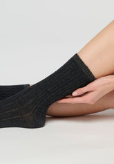 Calzino in Lana e Cotone Jasmine - Nero Melange - Black melange | Oroblù