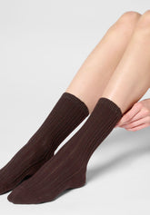 Calzino in Lana e Cotone Jasmine - Marrone - Brown | Oroblù