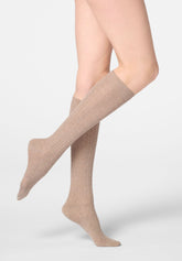 Gambaletto a Coste in Viscosa e Cashmere Light - Beige - Beige | Oroblù