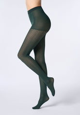 Collant Coprente Tweed 40 - Verde Foresta 2 - Forest 2 | Oroblù