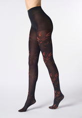 Collant Coprente Shaded Leaves 50 - Nero - Black | Oroblù