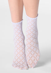 Calzino semi Velato effetto Pizzo Macramè - Lilla 12 - Lilac 12 | Oroblù