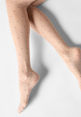 Collant Velato Motivo Floreale Floret 20 - Beige Rosato 8 - Cosmetic 8 | Oroblù