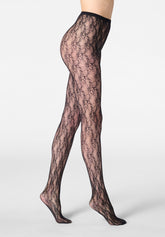 Netzstrumpfhose mit floralem Muster Rosy Net - Schwarz - Black | Oroblù