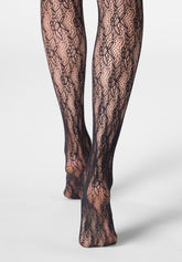 Netzstrumpfhose mit floralem Muster Rosy Net - Schwarz - Black | Oroblù