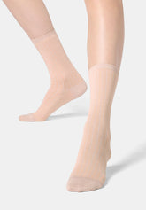 Calzino a Coste in Cotone e Lyocell Glowing Line - Rosa Salmone - Salmon | Oroblù