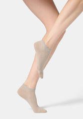 Calzino Sneakers in Cotone con Motivo Jacquard Little Texture - Sabbia - Sand | Oroblù