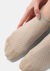 Calzino Sneakers in Cotone con Motivo Jacquard Little Texture - Sabbia - Sand | Oroblù