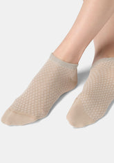 Calzino Sneakers in Cotone con Motivo Jacquard Little Texture - Sabbia - Sand | Oroblù