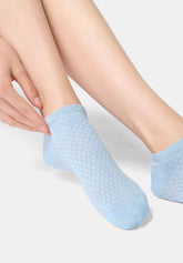 Calzino Sneakers in Cotone con Motivo Jacquard Little Texture - Azzurro Cielo - Sky | Oroblù