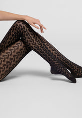 Collant Bio-Derived Sneakers Wave - Nero - Black | Oroblù