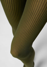 Blickdichte Strumpfhose Vertical Rib 60 - Schwarz und Grün - Black/botanic | Oroblù