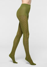 Halbdeckende Strumpfhose Bioderived Sneakers Wave - Grün - Botanic | Oroblù