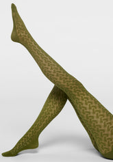 Halbdeckende Strumpfhose Bioderived Sneakers Wave - Grün - Botanic | Oroblù