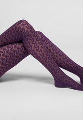 Collants semi-opaques Bioderived Sneakers Wave - Violet 25 - Violet 25 | Oroblù