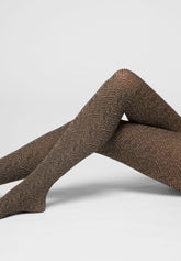 Blickdichte Strumpfhose Irregular Chevron 60 - Camel Chevron - Camel chevron | Oroblù