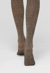 Blickdichte Strumpfhose Irregular Chevron 60 - Camel Chevron - Camel chevron | Oroblù
