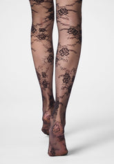 Gambaletto semi-Velato Floreale Pure Lace 20 - Nero - Black | Oroblù