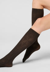 Opaque Knee-Highs Geoline 50 - Chocolate 3 - Chocolate 3 | Oroblù