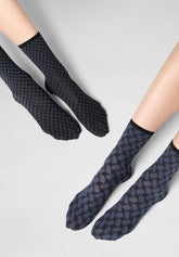 Calzino Corto Coprente Twins Dual Texture Bipack - Hematite - Hematite 1 | Oroblù