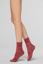 Short Socks Color Lines - Intense Red - Deep red | Oroblù