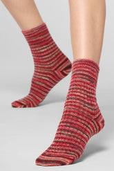 Short Socks Color Lines - Intense Red - Deep red | Oroblù